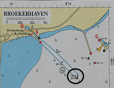 Betonning kaart naar de haven